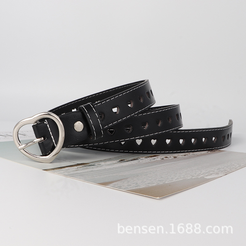 Cinturón con Hebilla de Corazón para Mujer de Aleación Calado para Jeans image 4