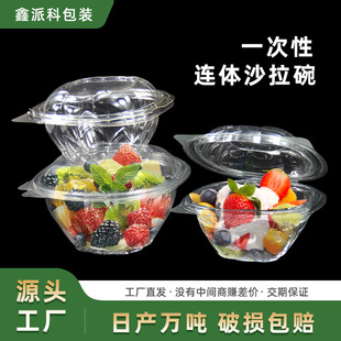 Disposable Salad Bowl Pet Transparent Ice Powder Bowl Food Grade Dessert Taro Ball Fruit Fishing Packaging Box with Lid Wholesale