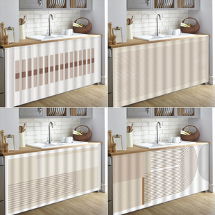 2023 New punch-free dustproof cabinet slide rail covering Velcro cabinet curtain ugly punch-free self-adhesive curtain