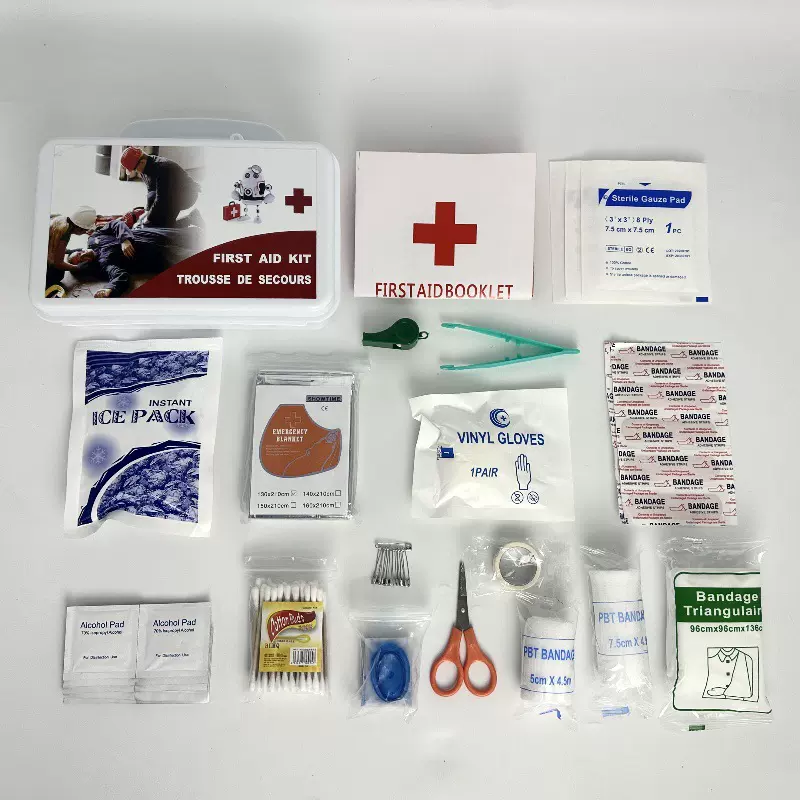 急救箱18件套跨境亚马逊便携式家用急救药箱药品收纳盒手提家庭装