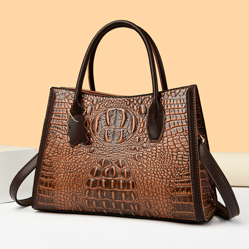 Bag Women's Large Capacity Handbag Fashion Crocodile Commuter Women's Bag Elegant Trendy Mother Bag_voghion.com