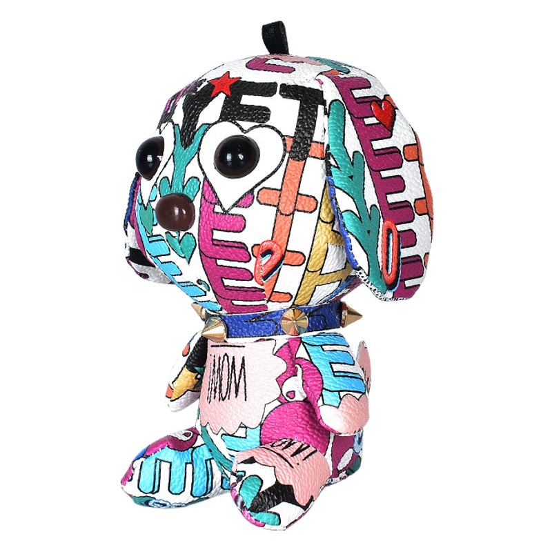 Gafas cachorro coche llavero exquisita Red Femenina perro colgante niños mochila adornos pareja llavero