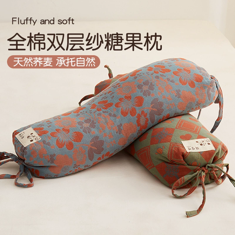 Подушка из гречневой шелухи для шейного отдела позвоночника, цилиндрическая подушка для поддержки шейного отдела позвоночника, помощь для сна для взрослых, богатая шейный отдел позвоночника, специальная подушка для конфет