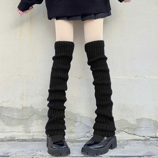 70CM Long Barrel Socks Lolita Winter Long Barrel Leg Cover JK Girls with Short Skirt Ladded Socks Cover Y2K Leg Cover