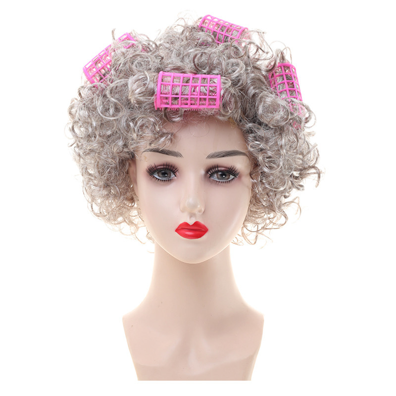 Amazon escuela 100 días gris abuelo peluca abuela peluca carta dama estilo vieja dama peluca