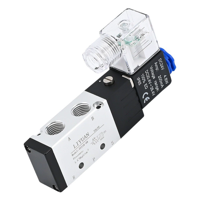 Электромагнитный клапан Yadeke 4V210-08 4V310-10 4V410-15 двухпозиционный пятиходовой реверсивный клапан 24V