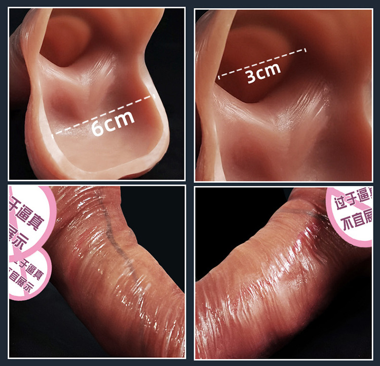Men’s Wearable Hollow Silicone Penis Sleeve, Long Thickening Design, Adult Sex Toy — detail image 25