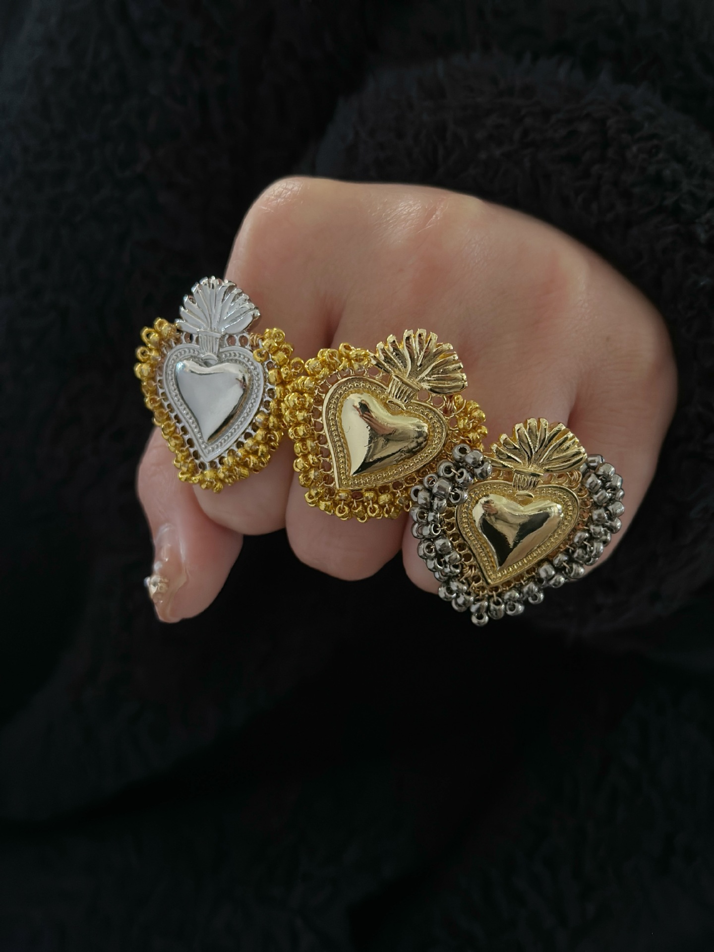 Adjustable Ring Size 1 Piece Quantity Wholesale Jewelry Retro Simple Style Heart Shape Copper Open Rings