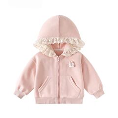 女童外套秋装2025新款儿童洋气时髦小童公主衣服宝宝连帽上衣春秋
