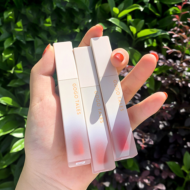 戈戈舞小白管丝绒唇釉空气雾面哑光女学生平价唇彩口红女团奶茶色|ms