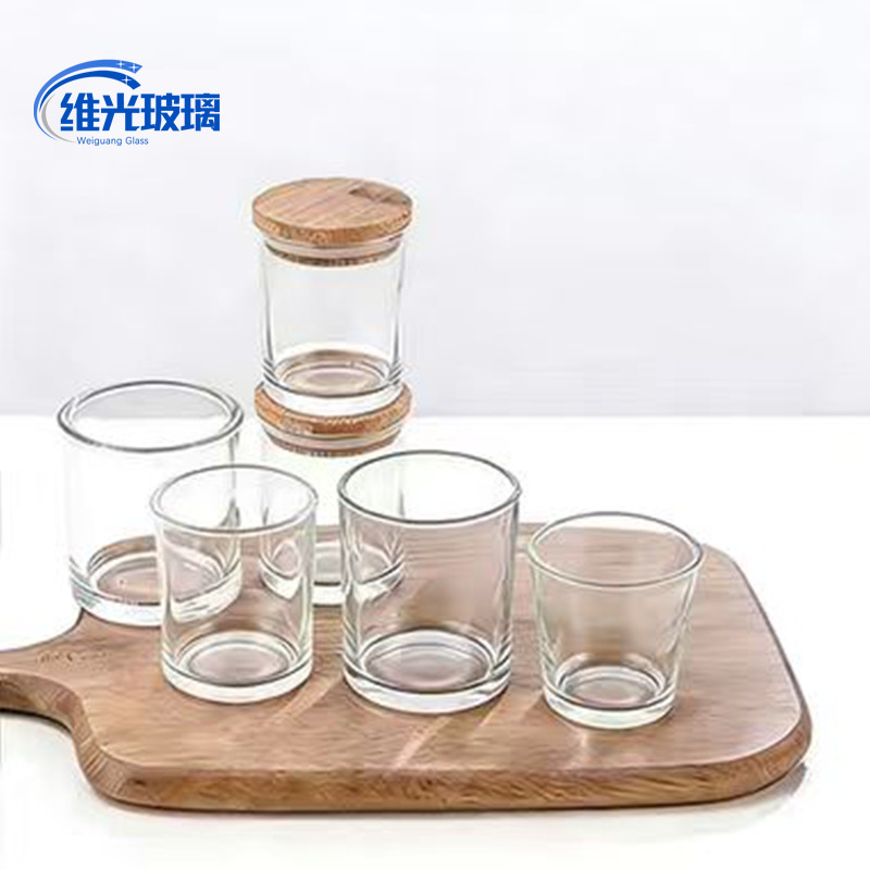 亚马逊香薰蜡烛杯玻璃杯氛围感烛台杯家用卧室透明蜡烛杯空杯现货