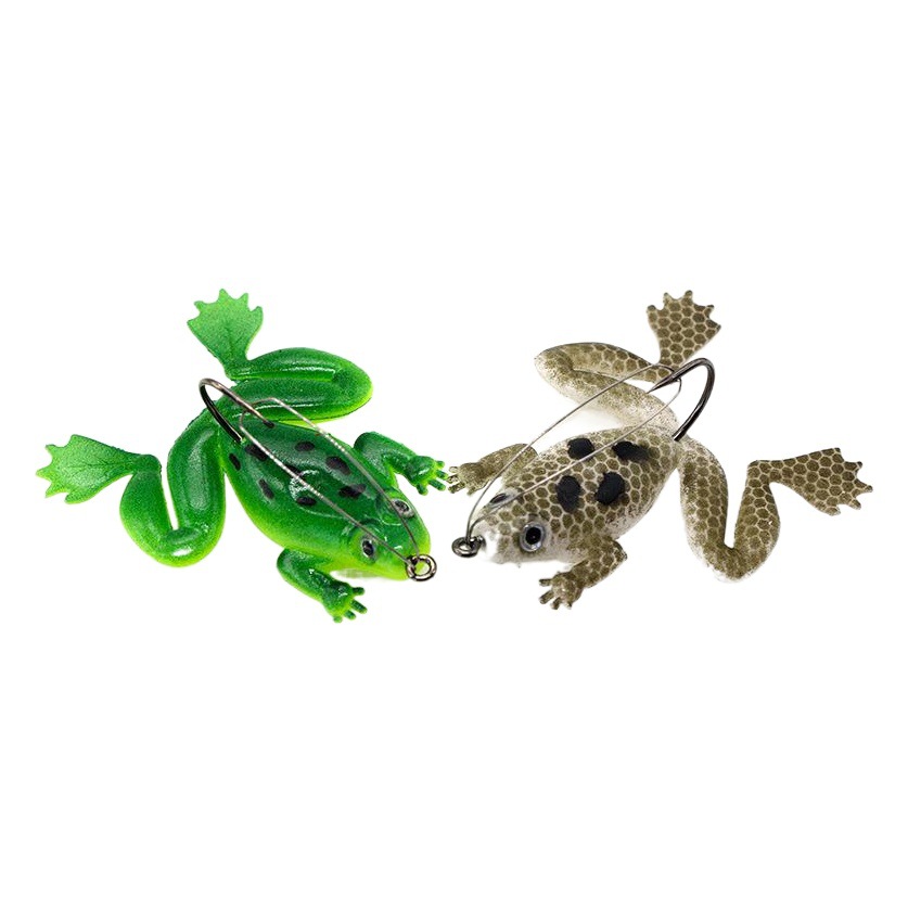 Luya Rana suave con gancho negro pez asesino simulación Rana tipo cebo suave Luya cebo biónico falso cebo salvaje pesca 5cm5G