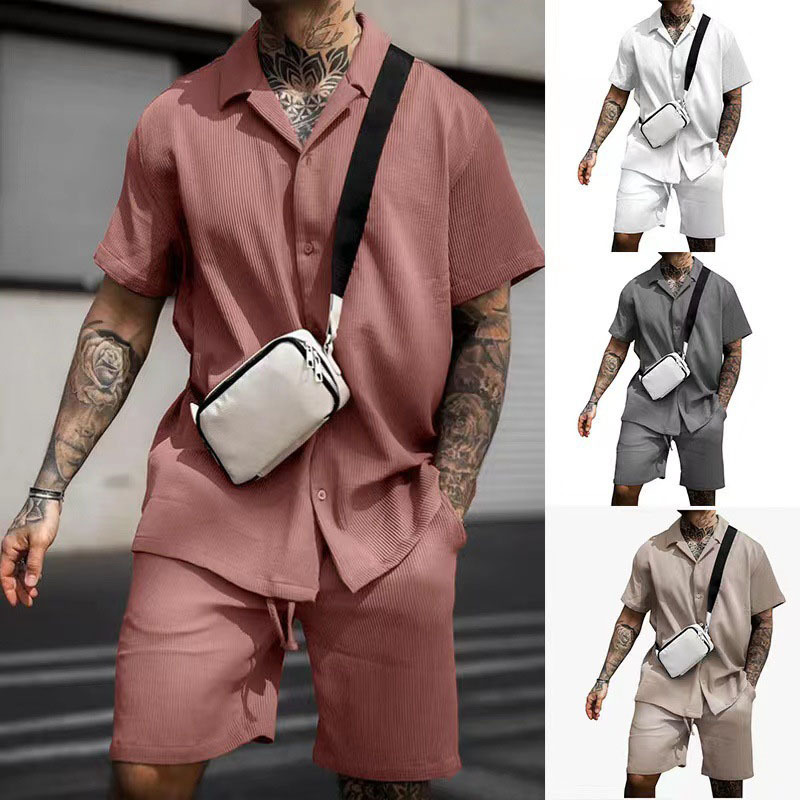European and American Foreign Trade Sports Suit Men's Casual Loose Polo Shirt Short-sleeved Shorts Men's Summer Fashion Casual Two-piece Set European and American Foreign Trade Sports Suit Men's Casual Loose Polo Shirt Short-sleeved Shorts Men's Summer Fashion Casual Two-piece Set