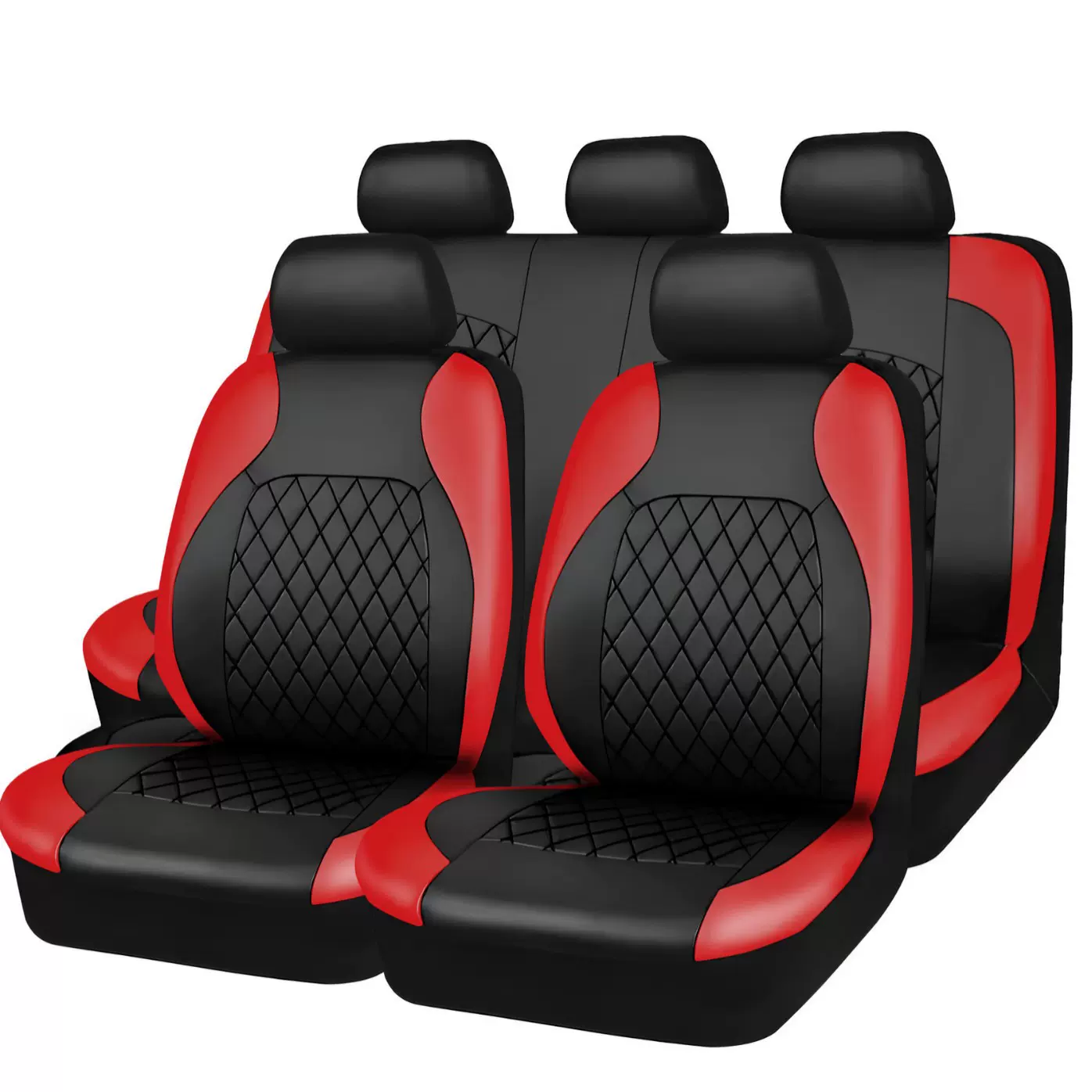 跨境temu汽车座椅套菱格全皮pu欧美俄罗斯通用安全气囊座套