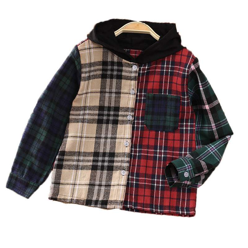 Zhongda Oberbekleidung, Kinderbekleidung, 24 Herbstneuheiten, Kinder im Alter von 7-12 Jahren, langärmliges Oberteil mit Farbblockierung und Kapuze_voghion.com