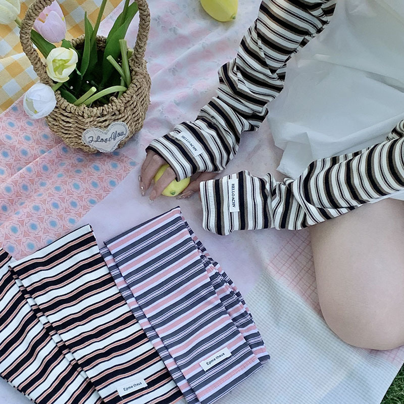 Funda de manga de hielo para hombre, protector solar a rayas, manga de hielo, conducción y conducción de verano, funda de manga de hielo, protector de brazo suelto y transpirable, brazalete