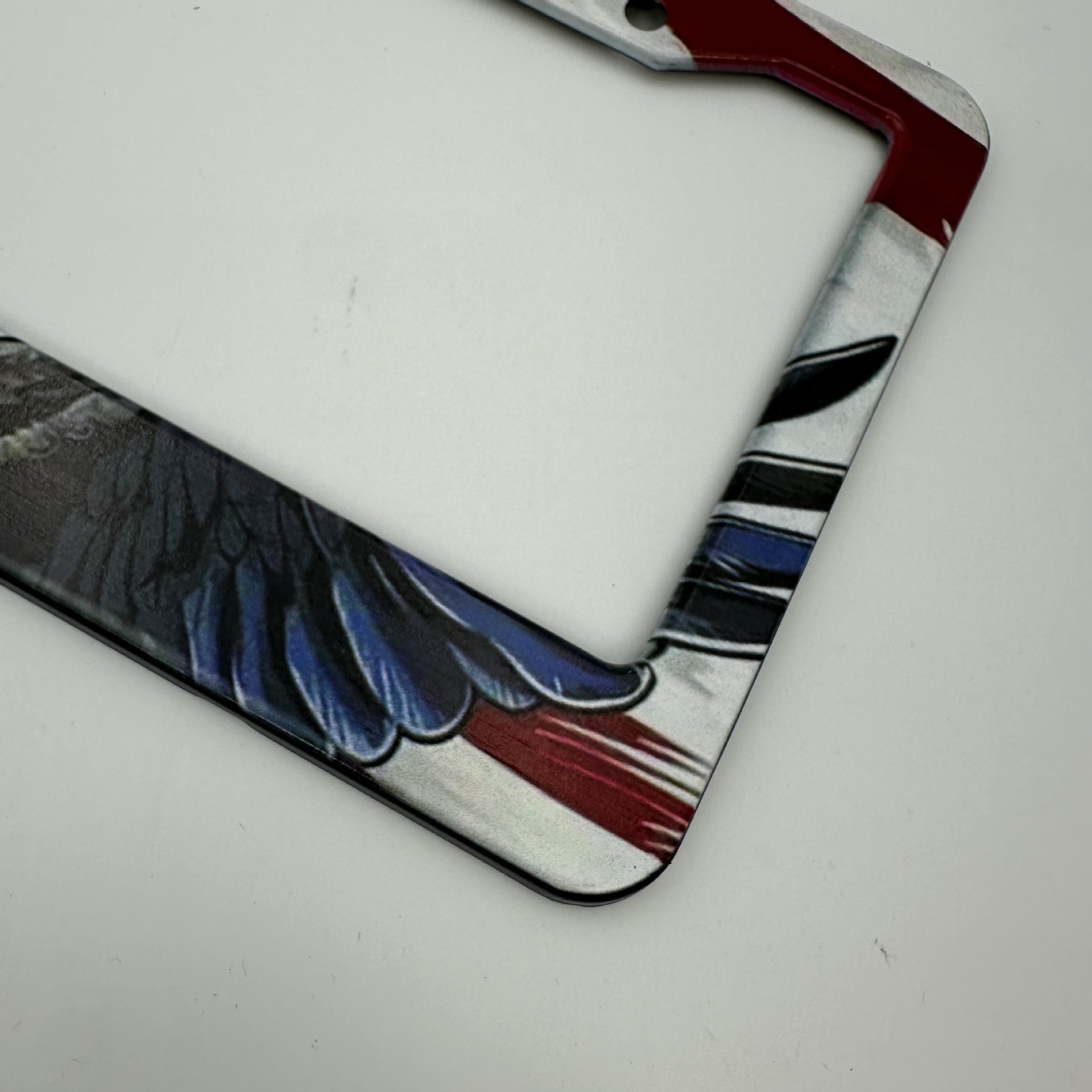 US-standard aluminum alloy license plate frame with personalized full-print design, thickened and anti-drop fixed license plate holder, customizable