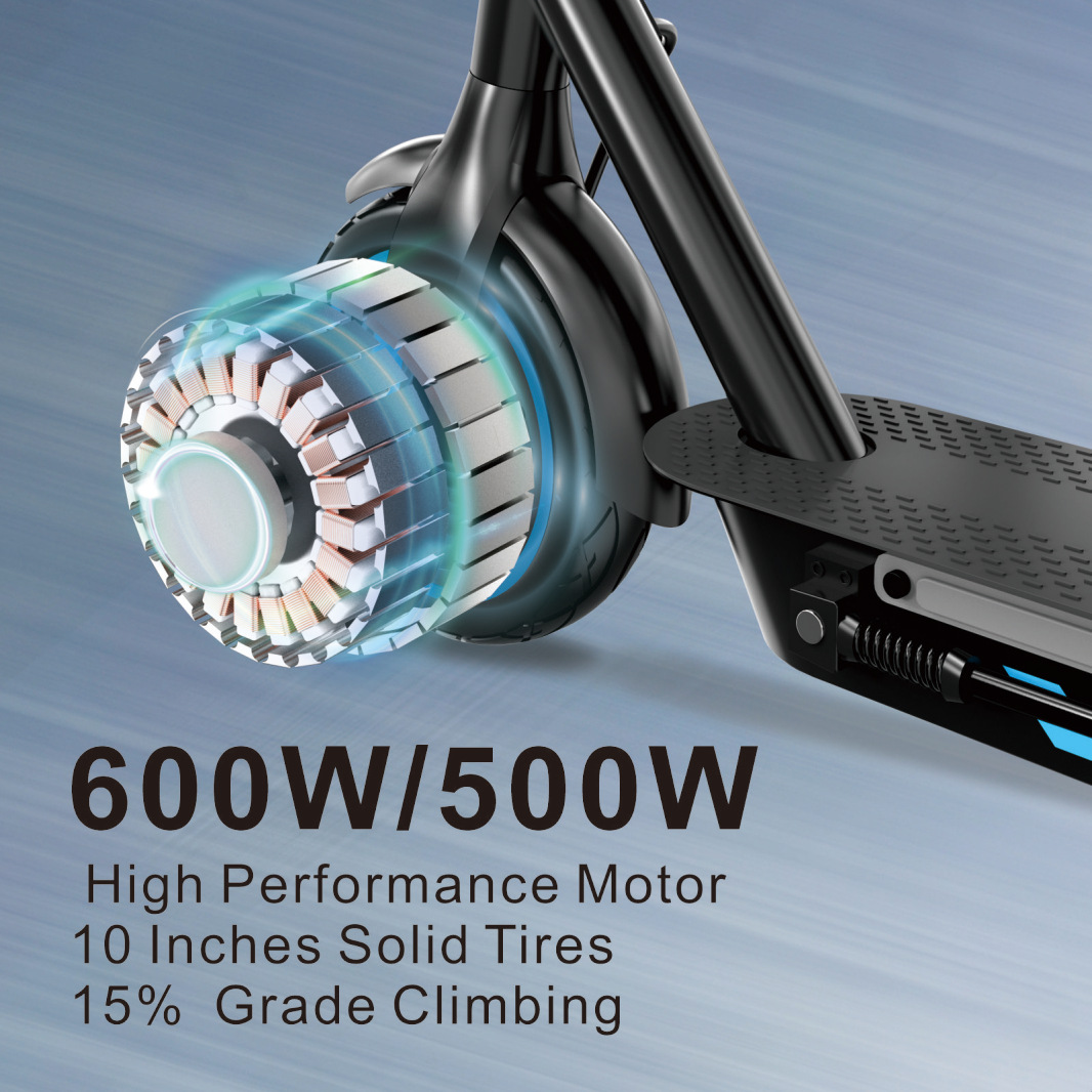 10 inch electric scooter 500W portable folding scooter 36V 15ah long battery scooter