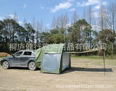 Avtomobil dam çadırları car tent with mesh extension - individual-military-green-silver-coated-one-bedroom-and-one-living-room-double