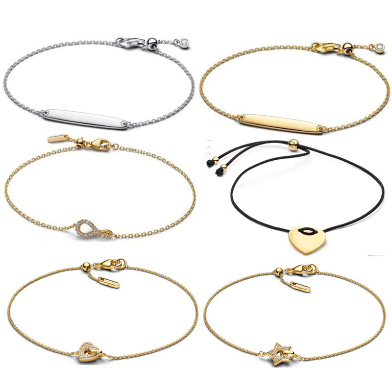 Pandora White Copper Silver-Plated Bracelet Adjustable Elegant Bracelet DIY Basic Bracelet Cross-Border Supply Pandora White Copper Silver-Plated Bracelet Adjustable Elegant Bracelet DIY Basic Bracelet Cross-Border Supply