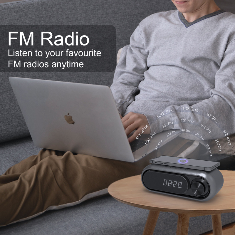アマゾンの新型ベッドヘッド無線充電器bluetoothスピーカーled時計目覚まし時計音響|undefined