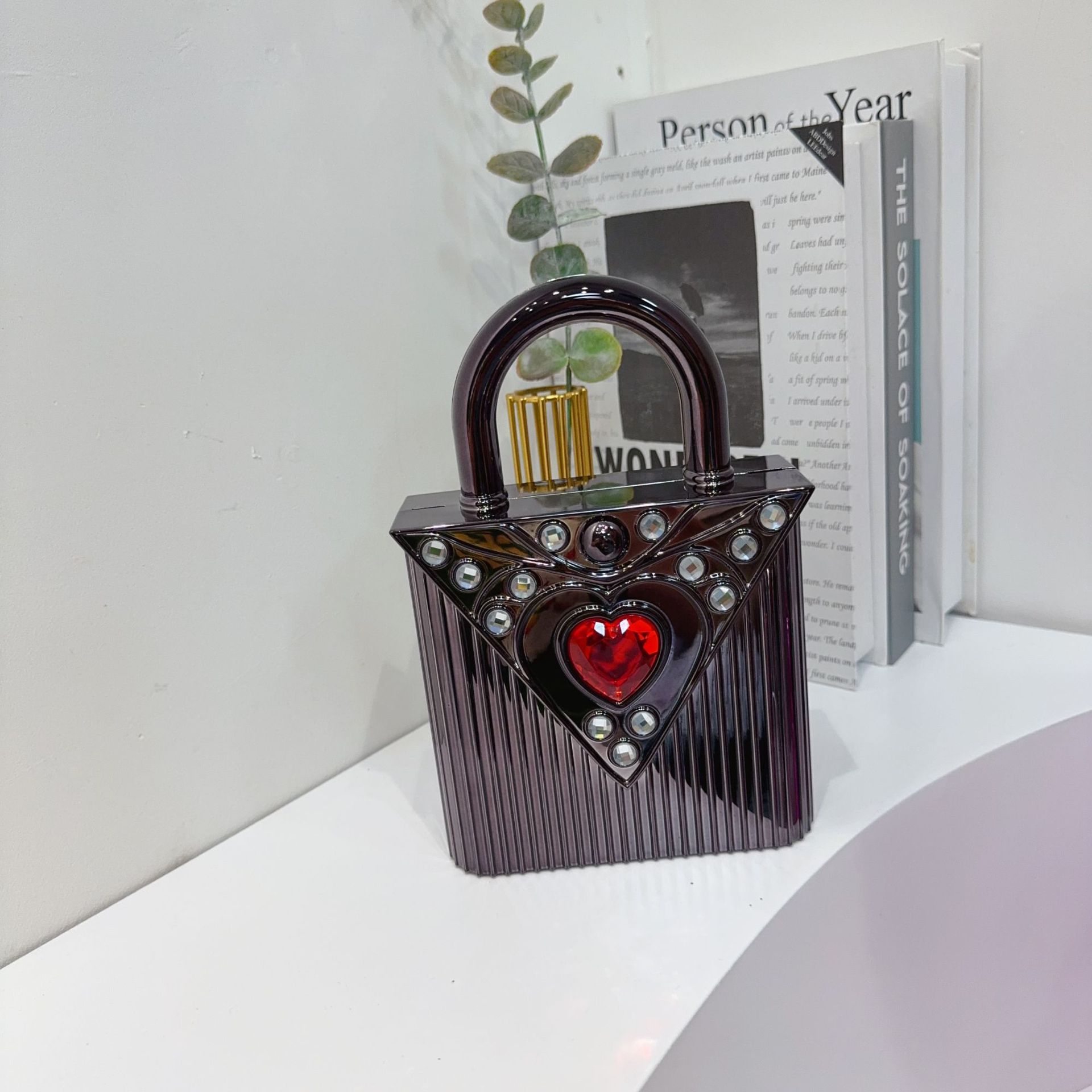 Nuevo diamante amor bolsa de cena mini bolsa acrílica lujosa atmósfera de hombro simple bolsa de mano de noche