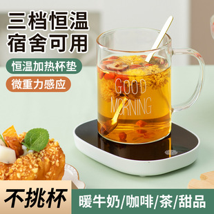 Heated Cup Warmer with Constant Temperature Heating Base, Automatic Insulation Coaster, Table Mat, 55-Degree Rapid Heating, Adjustable Temperature