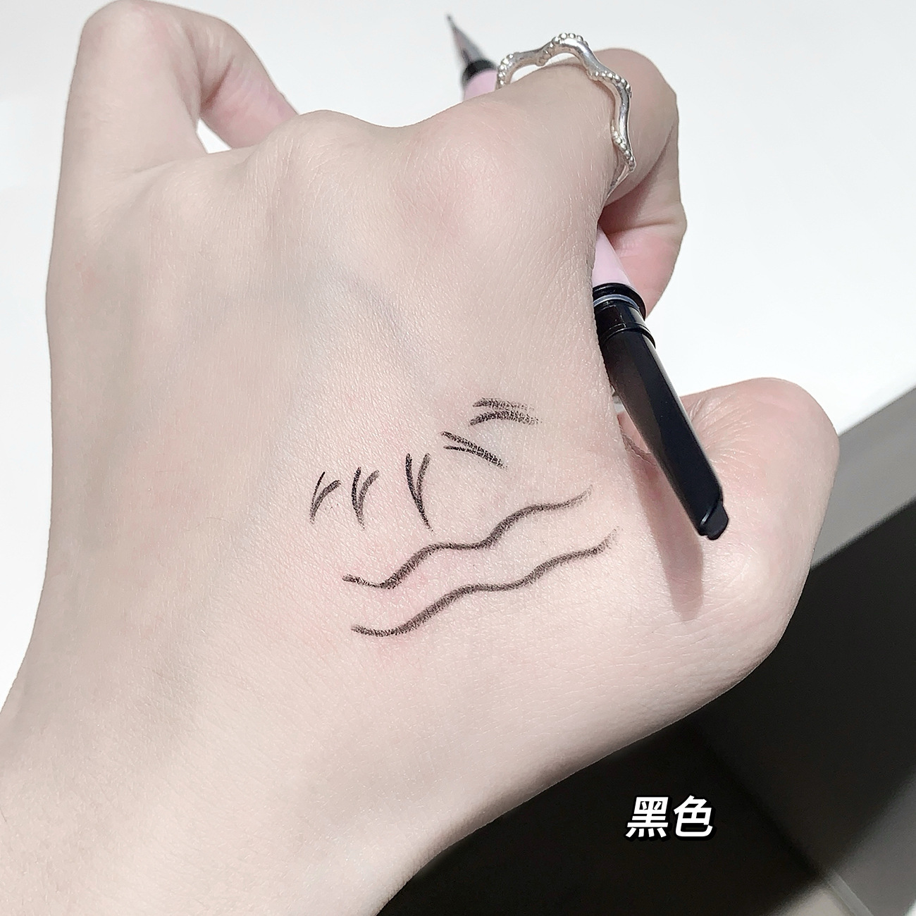 QXQY lápiz de blindaje de doble cabeza con cepillo de cuchillo de seda reclinado delineador de ojos especial para maquillaje de belleza transfronteriza sin peeling image 5