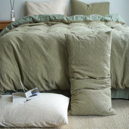 Antibacterial thickening丨cotton jacquard bed four-piece retro three-dimensional cotton quilt cover 5A grade antibacterial Ykk zipper 4