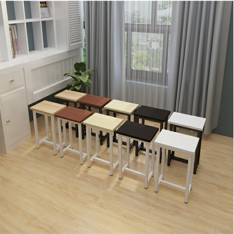 Simple modern steel wood stool student learning desk restaurant household training rest operation stool spot wholesale