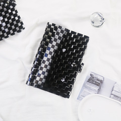 Original Ins Checkerboard PVC Spiral Notebook Handwritten Diary Leather Cover Shell A6 Portable Simple Spiral Notebook