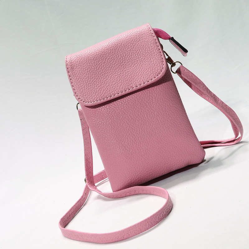 2021 nuevo cuero suave 3-capa cremallera teléfono móvil bolsa de las mujeres crossbody mini cambio Apple BOLSA DE TELÉFONO MÓVIL DE GRAN pantalla
