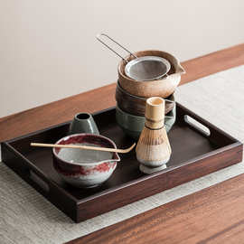 复古风抹茶碗套装日式带嘴点茶碗抹茶杯手工打抹茶工具茶筅搅拌器