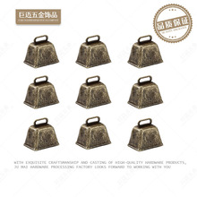 牛铃2.5公分方铃古铜宠物饰品配件方形电镀牛铃圣诞树铃铛装饰挂