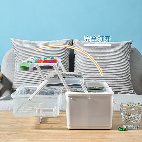 Pharmacy Box Family Size Household Large Capacity Multi-layer Medicine Box with Handle Portable Drug Storage Plastic Medicine Box