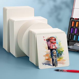 Watercolor paper postcard 300g round watercolor painting paper square painting paper medium coarse grain wood pulp painting paper art paper
