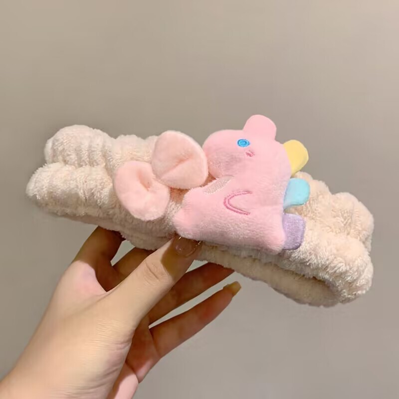 かわいい漫画ぬいぐるみ洗顔ヘッドバンド星豚カエルウサギニンジン猫洗浄とメイク落としヘッドバンド子供用|undefined