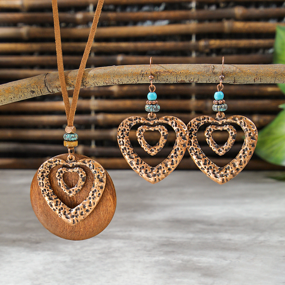 Bohemia Dream Catcher borla pendientes collar de madera estilo étnico largo borla colgante accesorios suéter cadena image 19