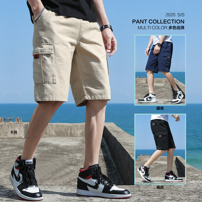Ropa de trabajo transfronteriza pantalones cortos de verano de los hombres ropa exterior pantalones de quinto algodón sueltos pantalones casuales pantalones de deportes al aire libre