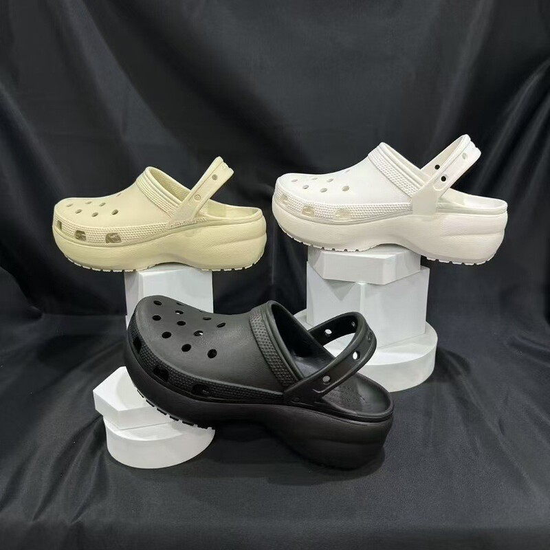 Cross Hole Shoes Cloud Women's Thick-Soled 4cm Beach Shoes Height-Increasing Wedge Sandals Raptor