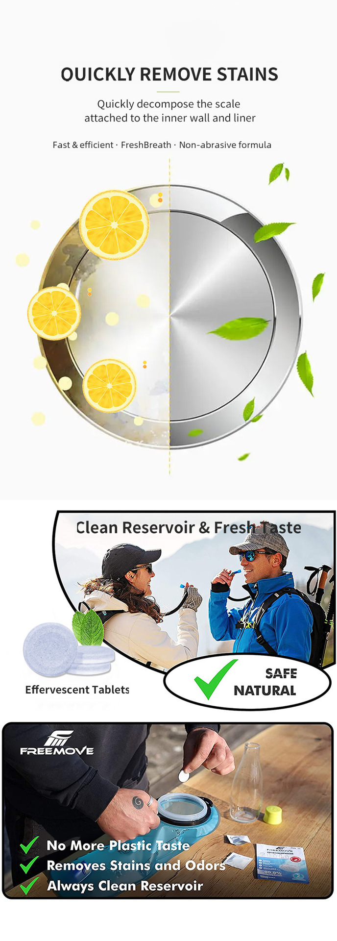 Active oxygen descaling Bottle Cleaning effervescent Tablets scavenger Bottle Cleaning Tablets