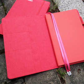 厂家定制a5亚麻布面笔记本刺绣LOGO复古布艺高品质日记本书衣套