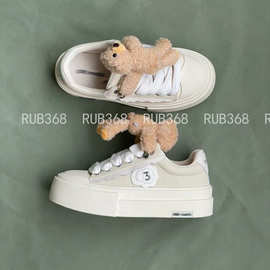贴章帆布厚底小熊饼干玩偶可拆卸运动休闲面包厚底增高可爱女鞋子