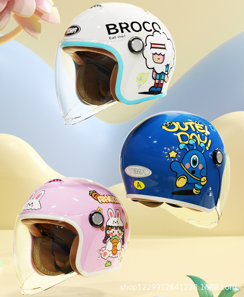 Mustang Kidsren's Helmet 3C Certified Boys and Girls All-Season Winter Riding Electric Motorcycle Baby Safety Helmet