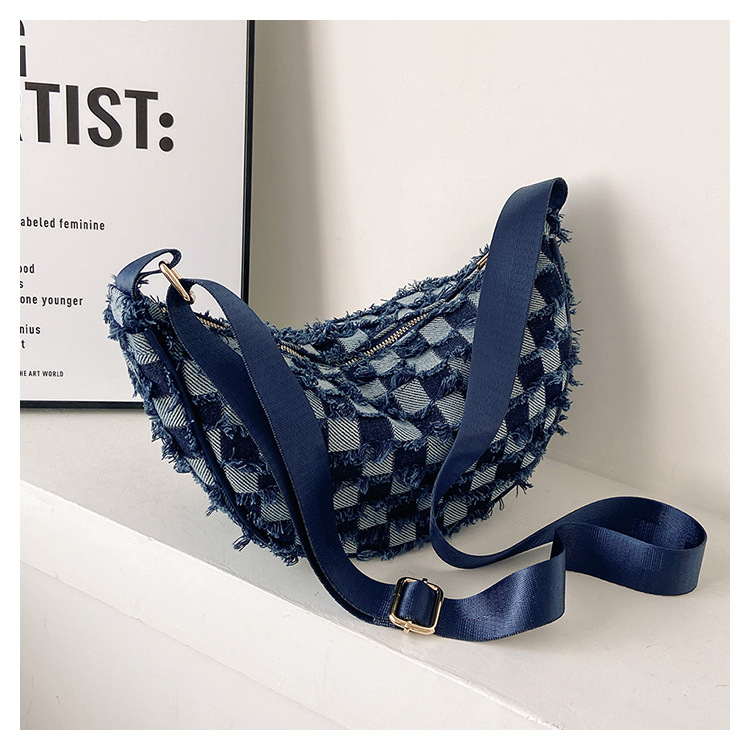 Denim Patchwork Shoulder Crossbody Bag For Women Stylish Canvas_voghion.com