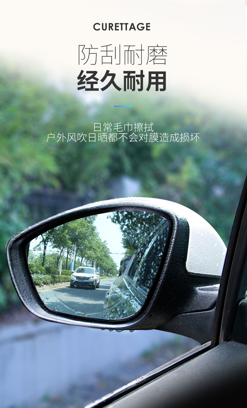 Car Rearview Mirror Rainproof Film, Reversing Mirror Anti-Fog Film, Reflector Water Repellent, Nano Waterproof Side Window Film, Universal