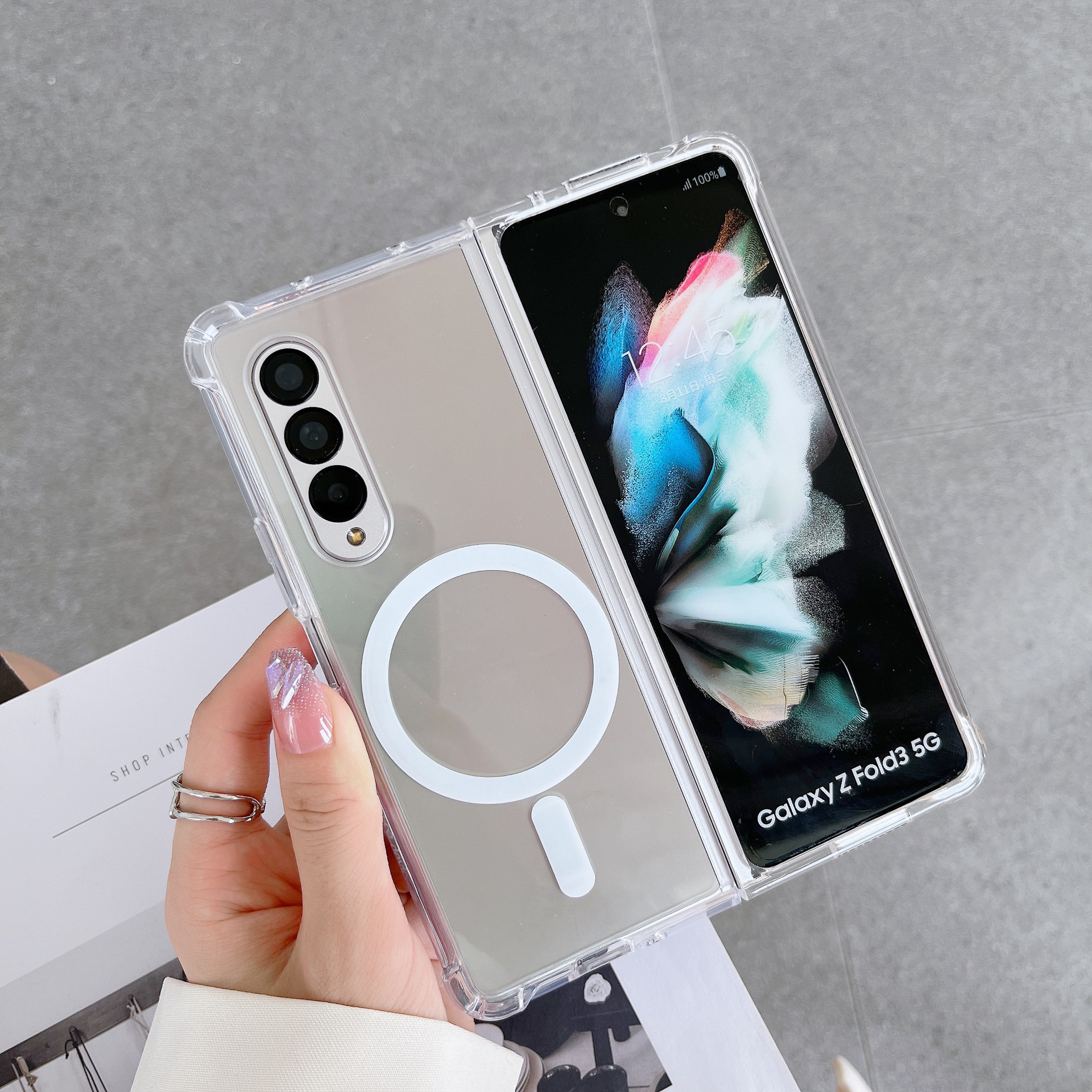 Magnetic Shockproof Acrylic Phone Case For Samsung Fold Series_voghion.com