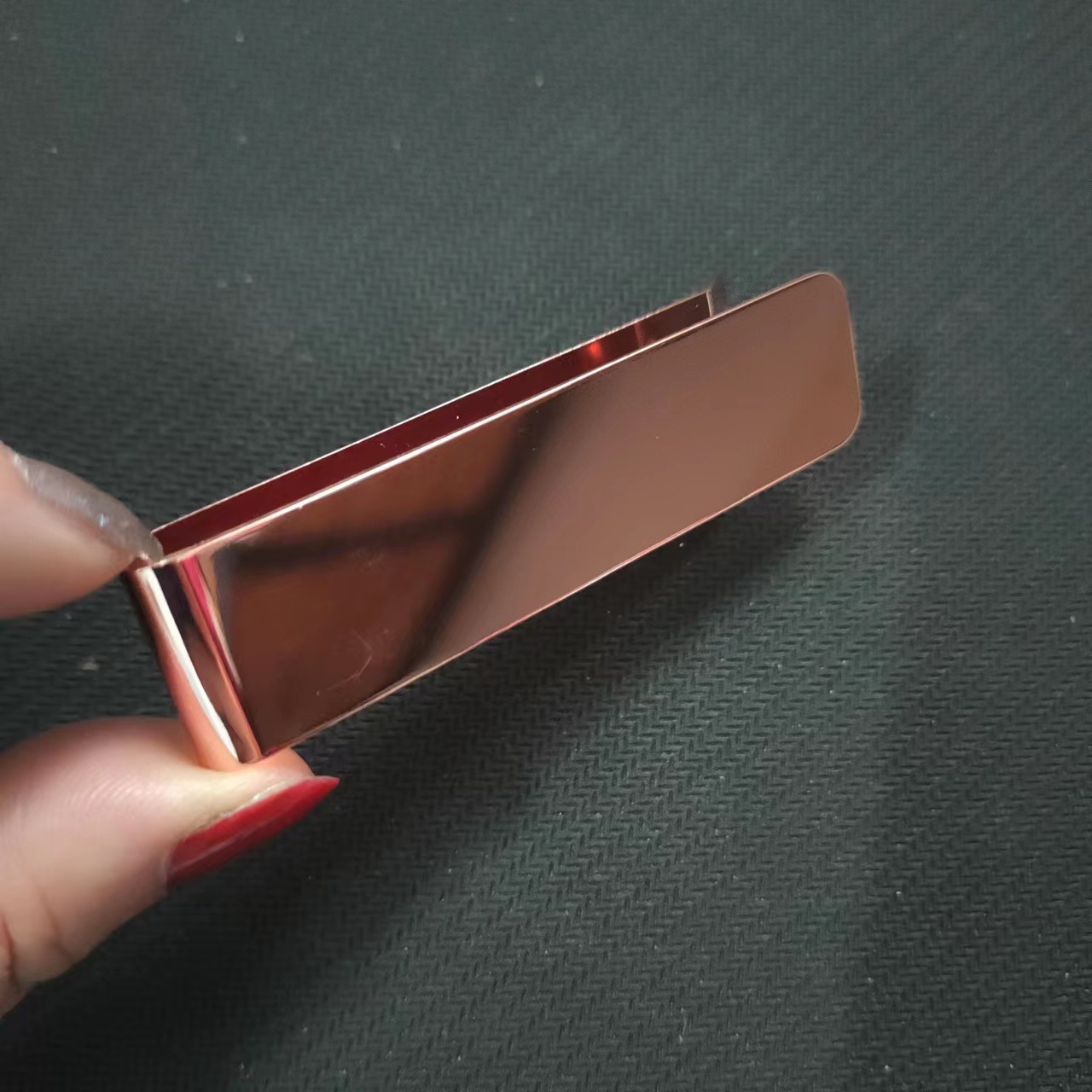 铜质折弯钱夹 金属钱夹镭射丝印logo 票夹书签夹笔记本夹