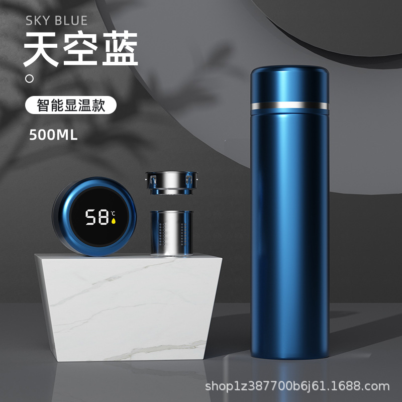 Taza recta de negocios Taza termo de separación de agua de té inteligente Desarrollado LOGO Taza de agua de regalo conmemorativa Taza de té de oficina al por mayor