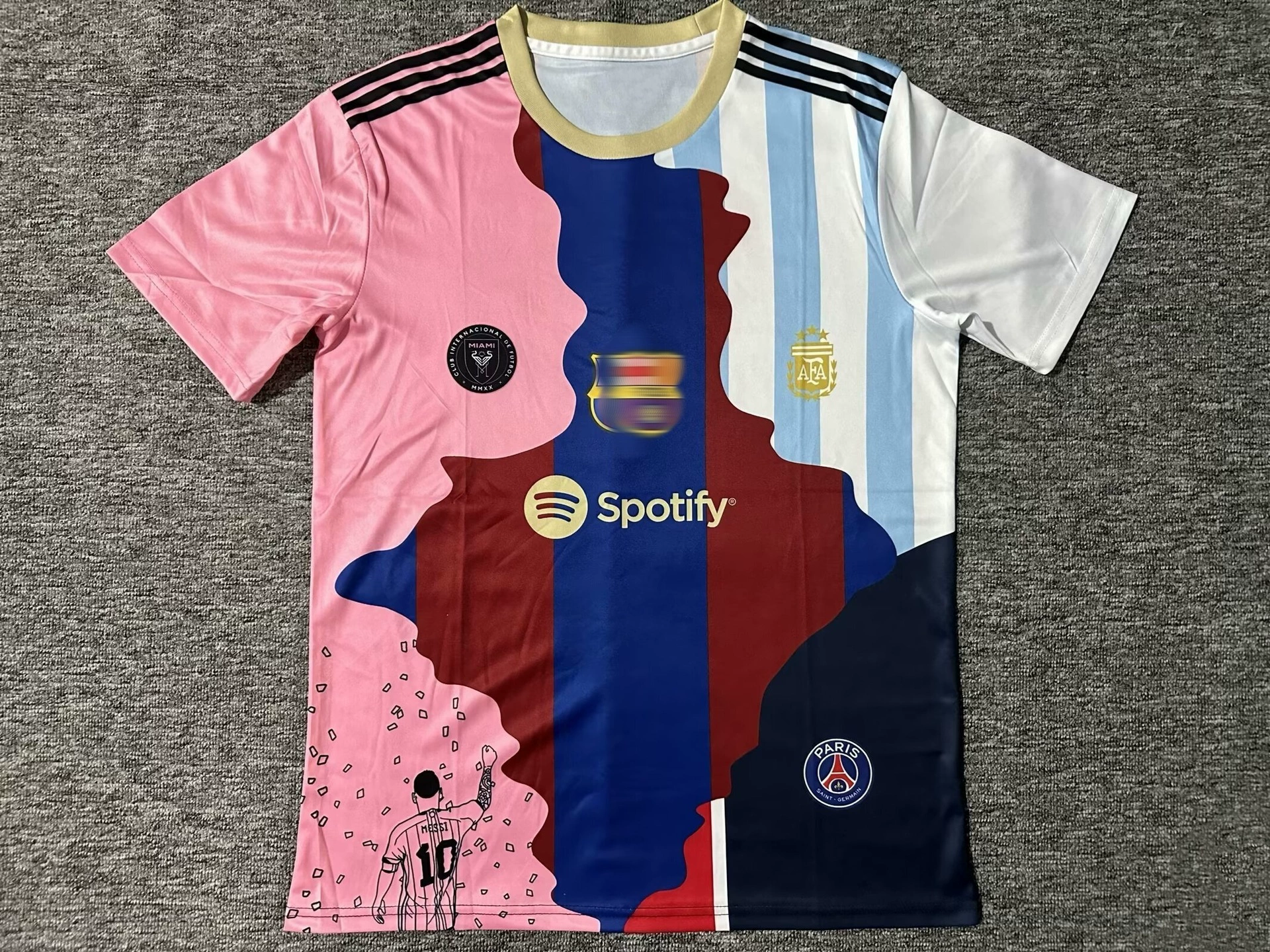 Популярная футболка Real Madrid Barcelona Bayern Paris Brazil Ajax Barcelona Месси Неймар Роналдо сборная по футболу